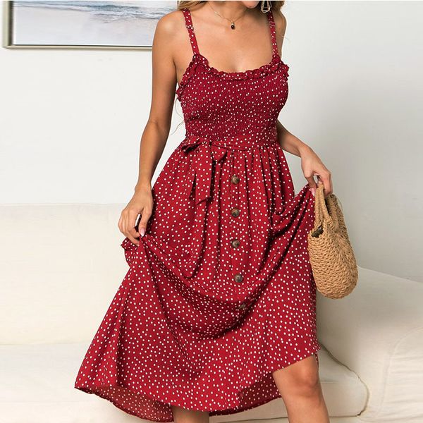 2021 new women bow button mid-calf summer sleeveless adjustable strap beach es female pleated backless sling o2da, Black;gray
2021 new women bow button mid-calf summer sleeveless adjustable strap beach es female pleated backless sling o2da, Black;gray