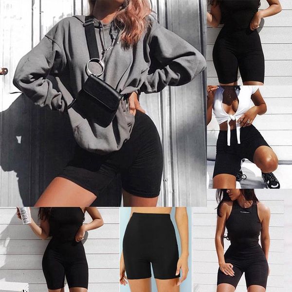 women's shorts 2021 ladies outdoor exercise plain active summer cycling female stretch short solid black soft wear for women, White;black
women's shorts 2021 ladies outdoor exercise plain active summer cycling female stretch short solid black soft wear for women, White;black