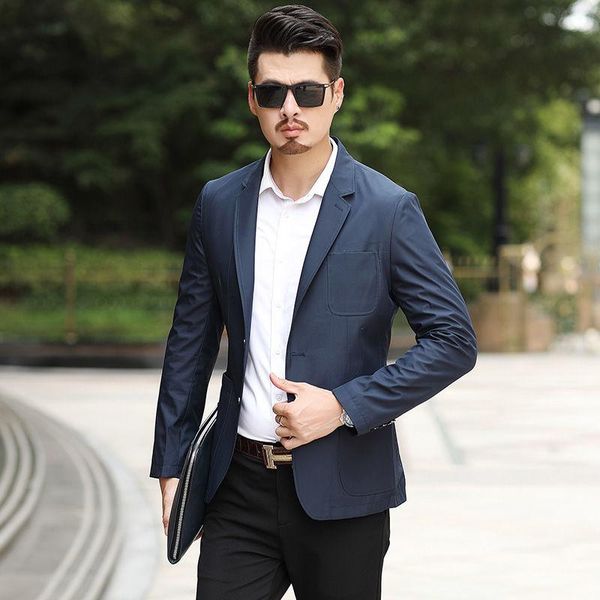 men's suits & blazers spring autumn men slim blazer jacket fashion solid color male fit office smart casual business suit coat s112, White;black
men's suits & blazers spring autumn men slim blazer jacket fashion solid color male fit office smart casual business suit coat s112, White;black