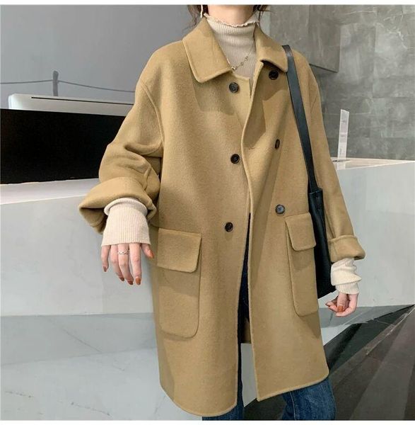 new 2021 autumn winter coat women wool&blend cardigan jacket coat oversize fashion long outerwear wool female clothing, Black
new 2021 autumn winter coat women wool&blend cardigan jacket coat oversize fashion long outerwear wool female clothing, Black