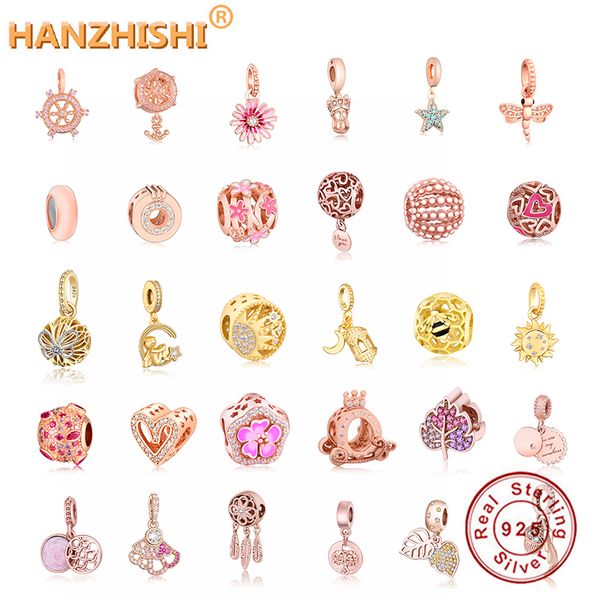 2021 spring collection new 925 sterling silver rose gold color charms beads fit original european bracelets necklace diy jewelry q0531, Black
2021 spring collection new 925 sterling silver rose gold color charms beads fit original european bracelets necklace diy jewelry q0531, Black