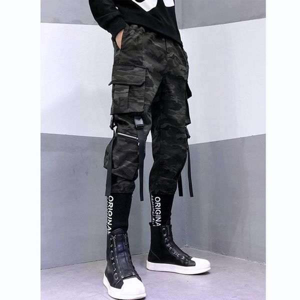 men's pants tactical camouflage functional cargo joggers men ribbons multi-pocket trousers hip hop streetwear harem pant black wb236
men's pants tactical camouflage functional cargo joggers men ribbons multi-pocket trousers hip hop streetwear harem pant black wb236
