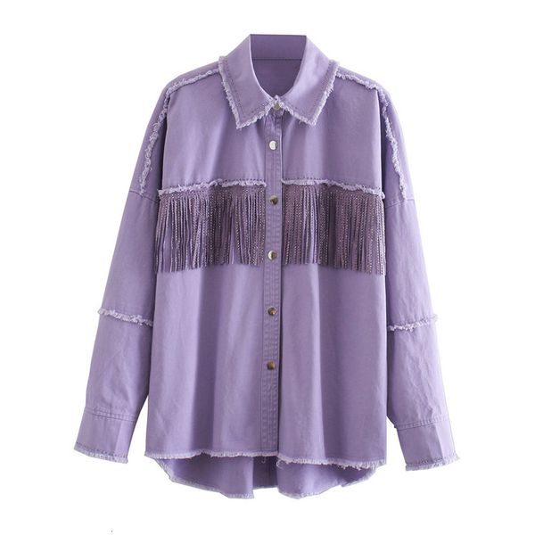 2021 women boyfriend style violet jacket new tassel design female loose oversize coat outerwear k18a, Black;brown
2021 women boyfriend style violet jacket new tassel design female loose oversize coat outerwear k18a, Black;brown