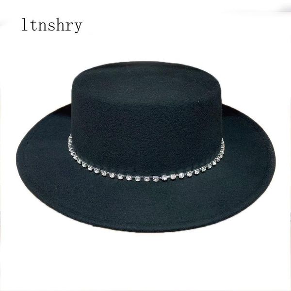 wide brim hats 100% wool autumn winter womens felt hat fedoras for women british style lady flat jazz cap, Blue;gray
wide brim hats 100% wool autumn winter womens felt hat fedoras for women british style lady flat jazz cap, Blue;gray
