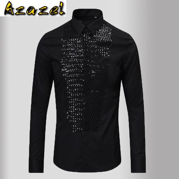 men's casual shirts azazel black white mens luxury sequin embroidery long sleeve causal dress slim fit party male 3xl, White;black
men's casual shirts azazel black white mens luxury sequin embroidery long sleeve causal dress slim fit party male 3xl, White;black