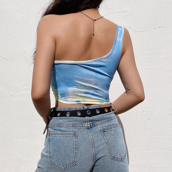 women's t-shirt women tie dyeing printed buckle single strap crop tank vest clubwear letter streetwear party tanks bustiers corset, White
women's t-shirt women tie dyeing printed buckle single strap crop tank vest clubwear letter streetwear party tanks bustiers corset, White