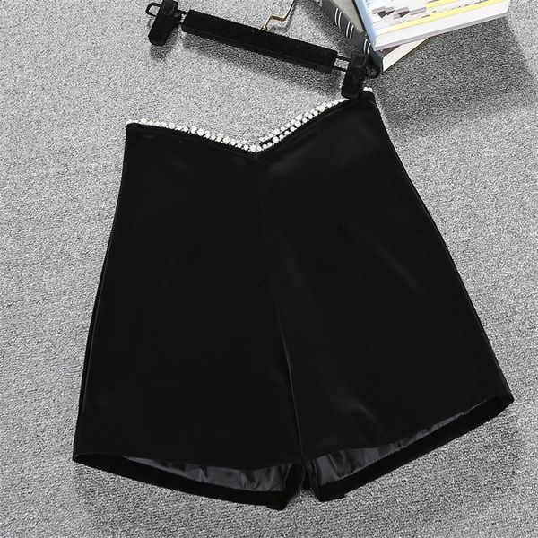 deat autumn winter high waist velvet shorts women ins outer wear western style slim beaded a-line black casual rc011 210306, White;black
deat autumn winter high waist velvet shorts women ins outer wear western style slim beaded a-line black casual rc011 210306, White;black