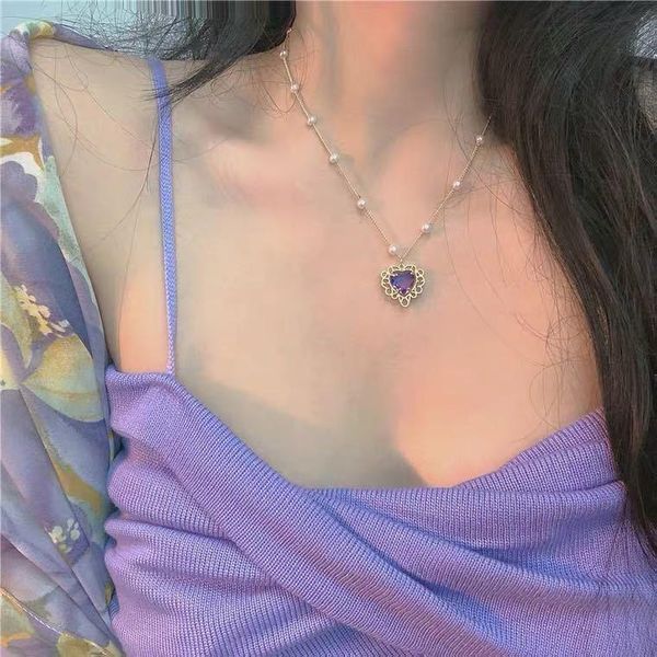 chokers harajuku gothic transparent crystal purple heart pendant necklace for women cute chains grunge choker collar indie egirl jewelry, Golden;silver
chokers harajuku gothic transparent crystal purple heart pendant necklace for women cute chains grunge choker collar indie egirl jewelry, Golden;silver