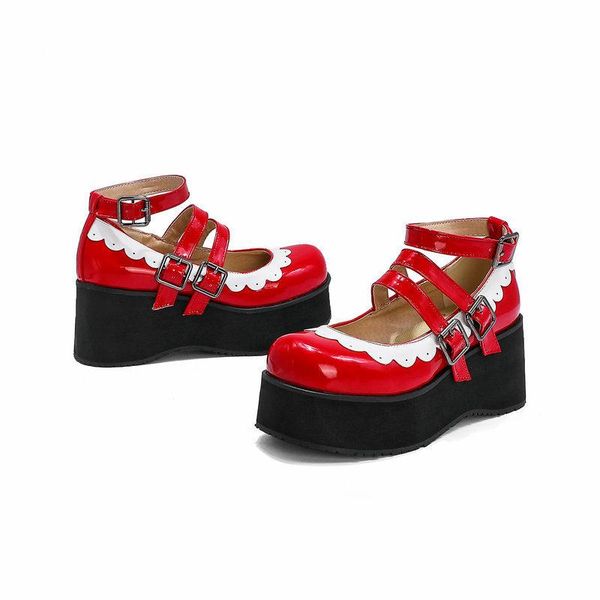dress shoes women mary jane female platform patent leather footwear ladies kawaii japanese style buckle strap chunky bottom shoe, Black
dress shoes women mary jane female platform patent leather footwear ladies kawaii japanese style buckle strap chunky bottom shoe, Black