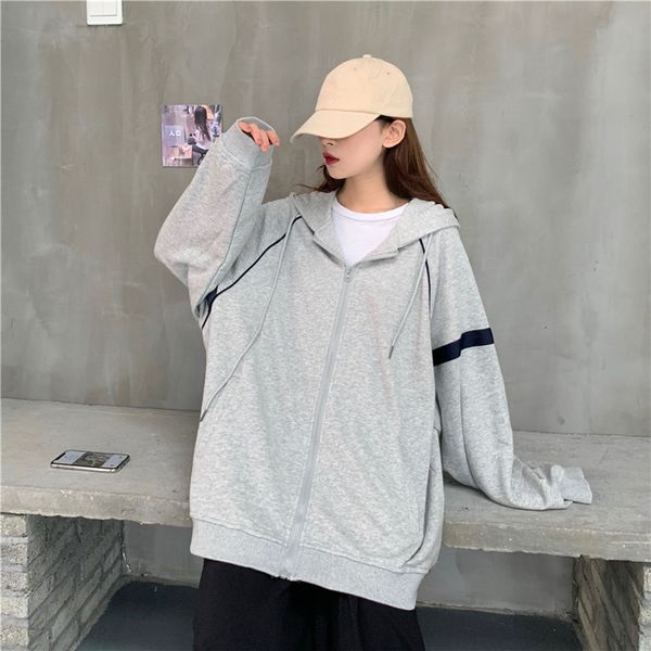 2021 autumn new students all-match hooded loose solid color jacket sweatshirt women's simple vgab, Black
2021 autumn new students all-match hooded loose solid color jacket sweatshirt women's simple vgab, Black