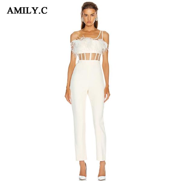 amily.c autumn new white bodycon one-shoulder perspective mesh feather bandage jumpsuit celebrity designer fashion jumpsuit
amily.c autumn new white bodycon one-shoulder perspective mesh feather bandage jumpsuit celebrity designer fashion jumpsuit