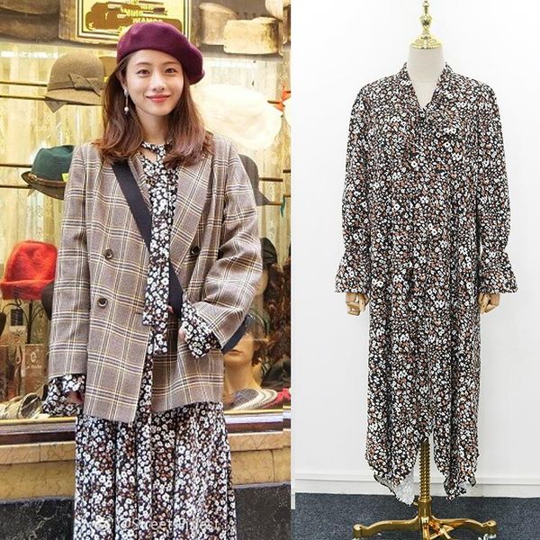 casual dresses kpop japan celebrity party long sleeved chiffon floral dress women summer beach style irregular loose v-neck, Black;gray
casual dresses kpop japan celebrity party long sleeved chiffon floral dress women summer beach style irregular loose v-neck, Black;gray