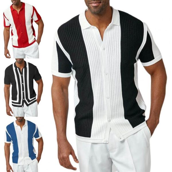 men's casual shirts men shirt 2021 summer vintage turn-down collar patchwork buttons ribbing short sleeve breathable knitted streetwear, White;black
men's casual shirts men shirt 2021 summer vintage turn-down collar patchwork buttons ribbing short sleeve breathable knitted streetwear, White;black