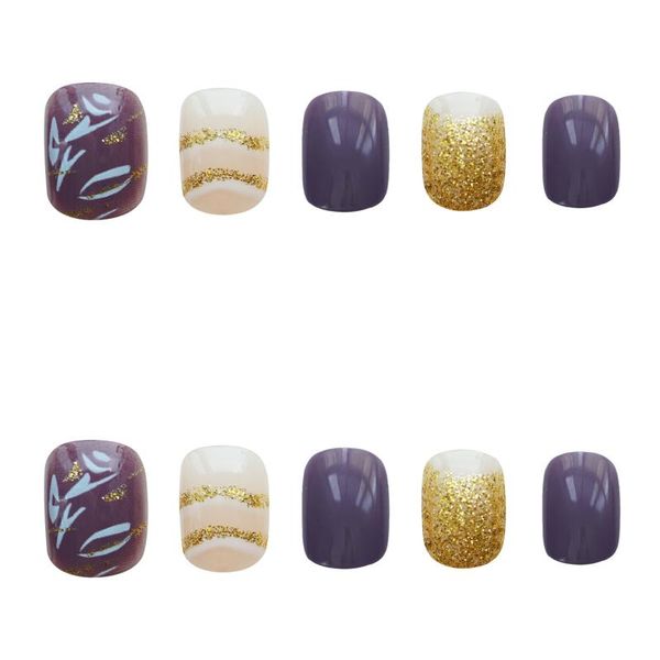 false nails fake short purple wear-resistant nail stickers finished 24 with glue ne, Red;gold
false nails fake short purple wear-resistant nail stickers finished 24 with glue ne, Red;gold