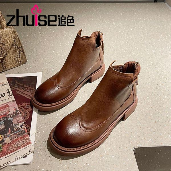 boots bigger cowhide riding for fall/winter 2021 female rear zipper british style short, Black
boots bigger cowhide riding for fall/winter 2021 female rear zipper british style short, Black