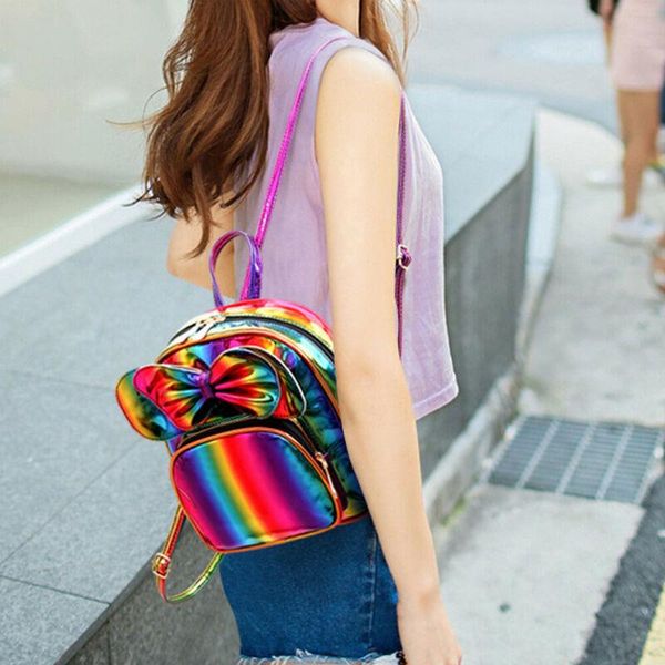 school bags 2021 est women cute bowknot backpack business shoulder bag travel waterproof handbag rainbow laser mini rucksack
school bags 2021 est women cute bowknot backpack business shoulder bag travel waterproof handbag rainbow laser mini rucksack
