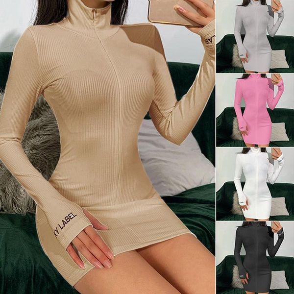 casual dresses zipper v neck dress women embroidery lucky label long sleeve knit rib bodycon, Black;gray
casual dresses zipper v neck dress women embroidery lucky label long sleeve knit rib bodycon, Black;gray