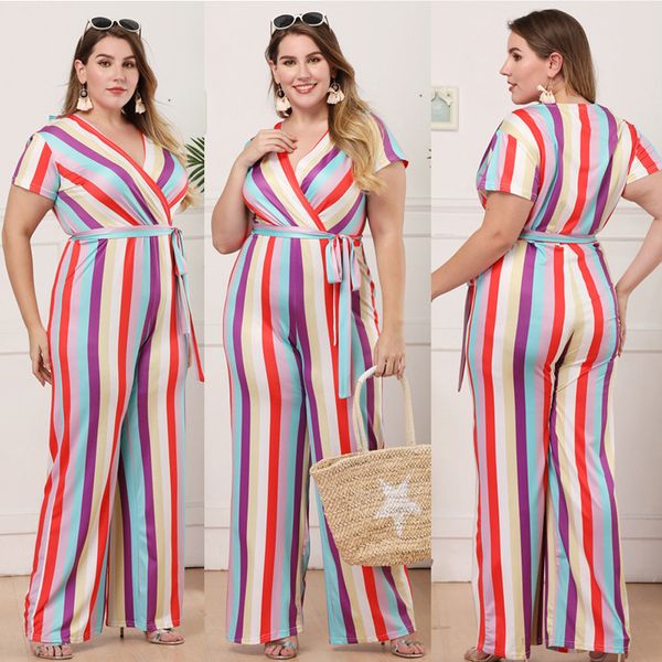 2021 new 026 plus big size women summer striped wide leg pants m l xl 3xl 4xl deep v neck printing fat jumpsuit office lady tkm6, Black
2021 new 026 plus big size women summer striped wide leg pants m l xl 3xl 4xl deep v neck printing fat jumpsuit office lady tkm6, Black