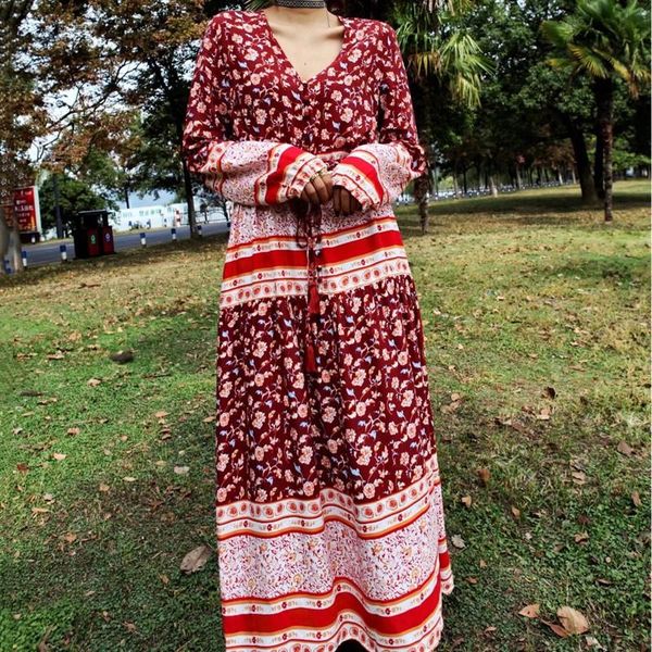 casual dresses 2021 women bohemian open button v neck floral print dress holiday bow tide sashes single-breasted maxi long beach, Black;gray
casual dresses 2021 women bohemian open button v neck floral print dress holiday bow tide sashes single-breasted maxi long beach, Black;gray