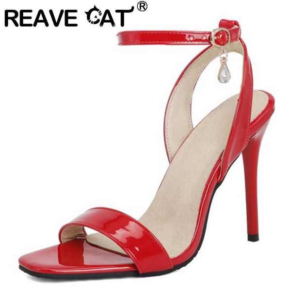 reave cat new 2021 women sandals open toe 11cm thin heels patent leather buckle bling stylish big size 48 party a3925, Black
reave cat new 2021 women sandals open toe 11cm thin heels patent leather buckle bling stylish big size 48 party a3925, Black