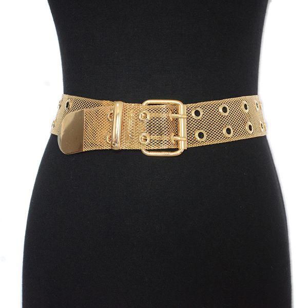 new style women's atmospheric metal belt, personalized leisure buckle, double button metal mesh decoration, Black;brown
new style women's atmospheric metal belt, personalized leisure buckle, double button metal mesh decoration, Black;brown