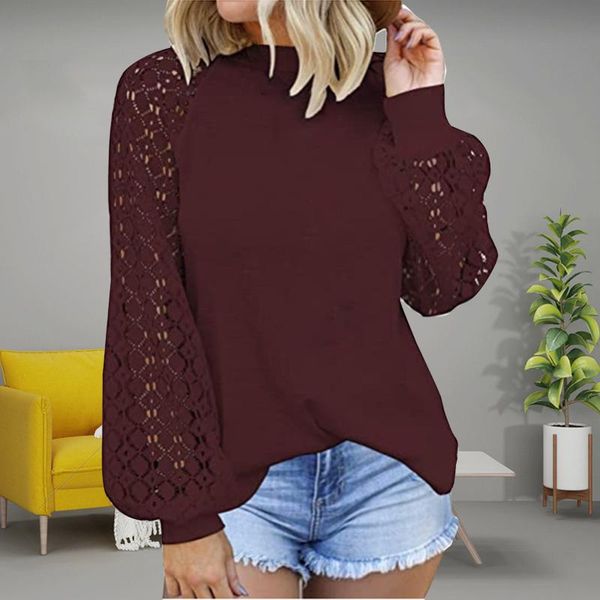 ladies round neck pullover lace hollow pullover long sleeve casual loose womens fashion clothing vestido de mujer, White
ladies round neck pullover lace hollow pullover long sleeve casual loose womens fashion clothing vestido de mujer, White