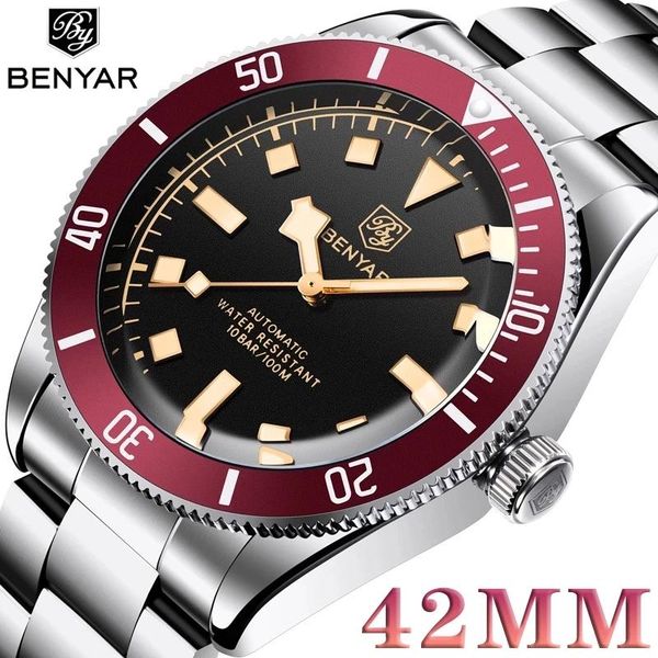 wristwatches benyar 2021 men automatic watches stainless steel waterproof wristwatch brand fashion mechanical watch reloj hombres, Slivery;brown
wristwatches benyar 2021 men automatic watches stainless steel waterproof wristwatch brand fashion mechanical watch reloj hombres, Slivery;brown