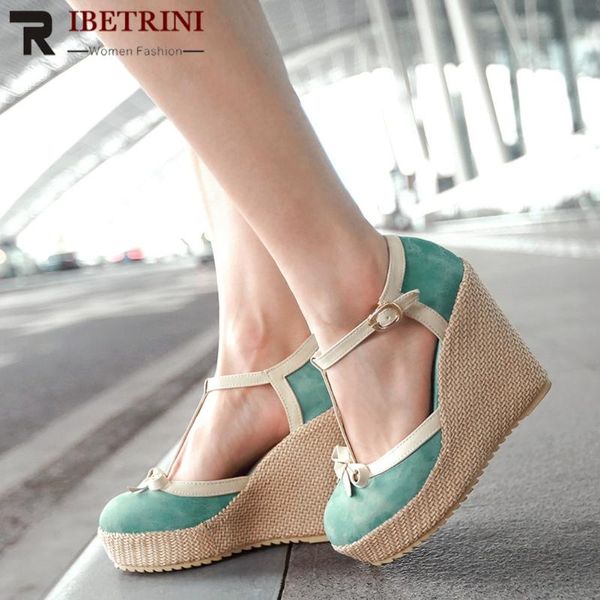 sandals ribetrini women summer shoes round toe t strap strew heel wegdes platform cover bowknot, Black
sandals ribetrini women summer shoes round toe t strap strew heel wegdes platform cover bowknot, Black
