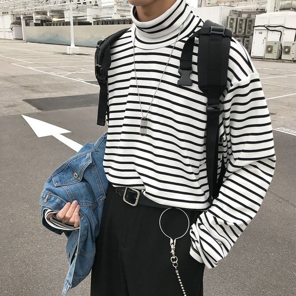 2021 new autumn high neck t shirt men's fashion casual cotton t-shirt men streetwear wild loose korean long-sleeved tshirt mens s-xl e, White;black
2021 new autumn high neck t shirt men's fashion casual cotton t-shirt men streetwear wild loose korean long-sleeved tshirt mens s-xl e, White;black