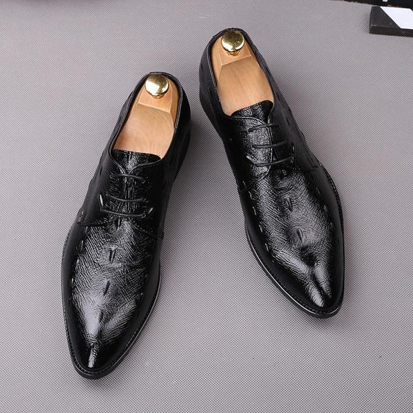 dress shoes 2021 pointed lace-up leather men evening party wedding daily office suit chaussures hommes, Black
dress shoes 2021 pointed lace-up leather men evening party wedding daily office suit chaussures hommes, Black