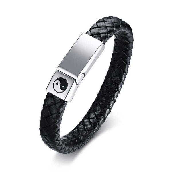 2021 stainless steel gossip figure magnet buckle leather bracelet european and american fashion jewelry for men's bracelet q0720, Black
2021 stainless steel gossip figure magnet buckle leather bracelet european and american fashion jewelry for men's bracelet q0720, Black