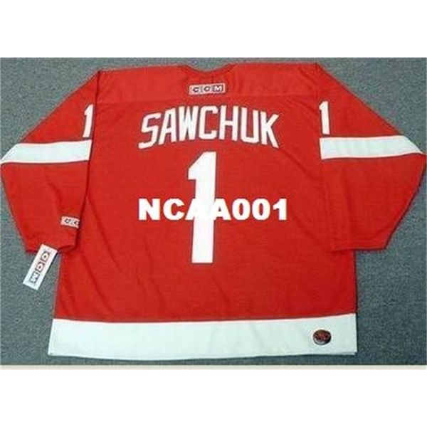 668 #1 terry sawchuk detroit red wings ccm retro home hockey jersey or custom any name or number retro jersey, Black
668 #1 terry sawchuk detroit red wings ccm retro home hockey jersey or custom any name or number retro jersey, Black