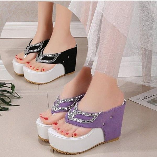 slippers summer -selling women's high flip-flops thick sole prom mask design wedge fashion rhinestone outdoor, Black
slippers summer -selling women's high flip-flops thick sole prom mask design wedge fashion rhinestone outdoor, Black