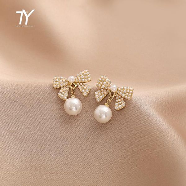 dangle & chandelier sweet classic pearl bow gold earrings for woman korean fashion jewelry 2021 goth party girl's unusual cute, Silver
dangle & chandelier sweet classic pearl bow gold earrings for woman korean fashion jewelry 2021 goth party girl's unusual cute, Silver