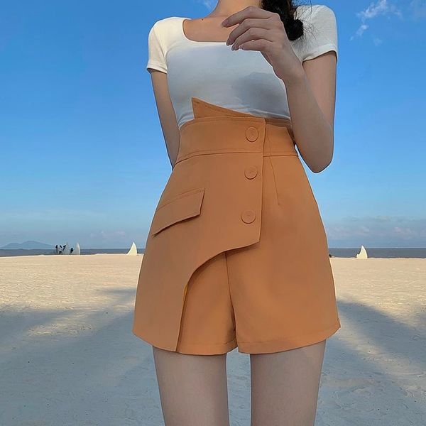 women's shorts retro high waist oversized black women fashion slim white irregular wide-leg skirts all-match drop, White;black
women's shorts retro high waist oversized black women fashion slim white irregular wide-leg skirts all-match drop, White;black