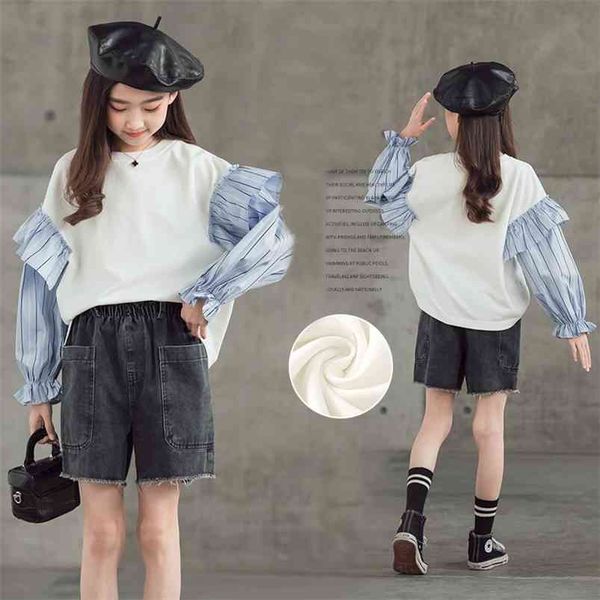 toddler girl fall clothes korean children ruffle sleeve patchwork sweatshirts spring teenage bottom blue striped shirts 210622, Black
toddler girl fall clothes korean children ruffle sleeve patchwork sweatshirts spring teenage bottom blue striped shirts 210622, Black