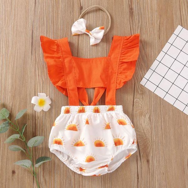 newborn baby girls bodysuits sun print ruffles short sleeve backless jumpsuits headband 2pcs summer clothes, Blue
newborn baby girls bodysuits sun print ruffles short sleeve backless jumpsuits headband 2pcs summer clothes, Blue