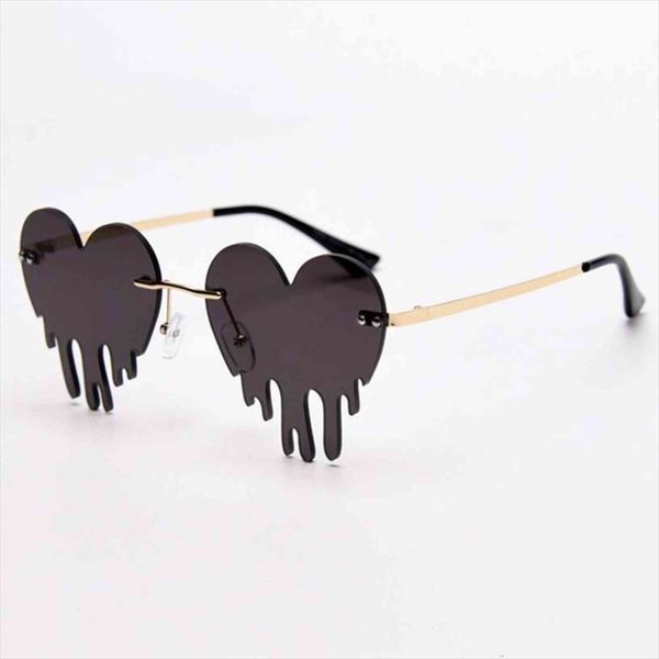 dripping heart sunglasses women men fashion party sun glasses female big metal punk rimless shades wholesale, White;black
dripping heart sunglasses women men fashion party sun glasses female big metal punk rimless shades wholesale, White;black