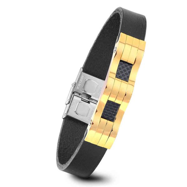 cool men's bracelets black genuine leather stainless steel three magnet buckle bracelet man fashion wristbands, Golden;silver
cool men's bracelets black genuine leather stainless steel three magnet buckle bracelet man fashion wristbands, Golden;silver