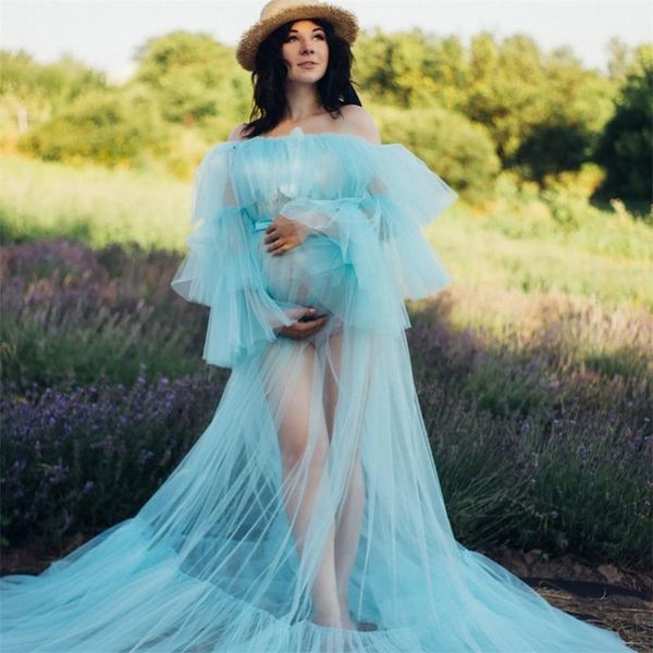 off the shoulder tulle prom dresses maternity robes for p shoot see thru ruffles sheer bridal pregnancy dress gowns, Black
off the shoulder tulle prom dresses maternity robes for p shoot see thru ruffles sheer bridal pregnancy dress gowns, Black