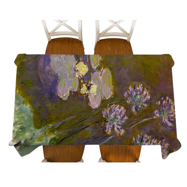 table cloth monet water lilies and agapanthus painting waterproof linen tablecloth thick rectangular dining cover tea 
table cloth monet water lilies and agapanthus painting waterproof linen tablecloth thick rectangular dining cover tea