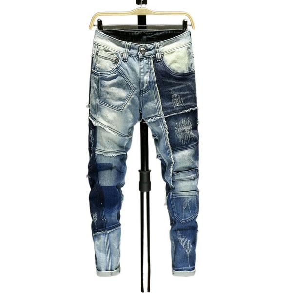 men's jeans moto men slim fit elastic fashion pockets luxury trousers hip hop streetwear patchwork pants male punk jeans,1909, Blue
men's jeans moto men slim fit elastic fashion pockets luxury trousers hip hop streetwear patchwork pants male punk jeans,1909, Blue