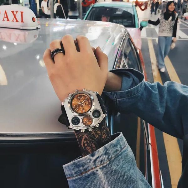 wristwatches european style atmosphere creative personality large dial men's korean luminous double time fashion leather quartz watch m, Slivery;brown
wristwatches european style atmosphere creative personality large dial men's korean luminous double time fashion leather quartz watch m, Slivery;brown