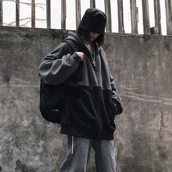 2021 women's winter retro stitched women's hoodie loose velvet zipper men's and sweatshirt women clothes for teens, Black
2021 women's winter retro stitched women's hoodie loose velvet zipper men's and sweatshirt women clothes for teens, Black