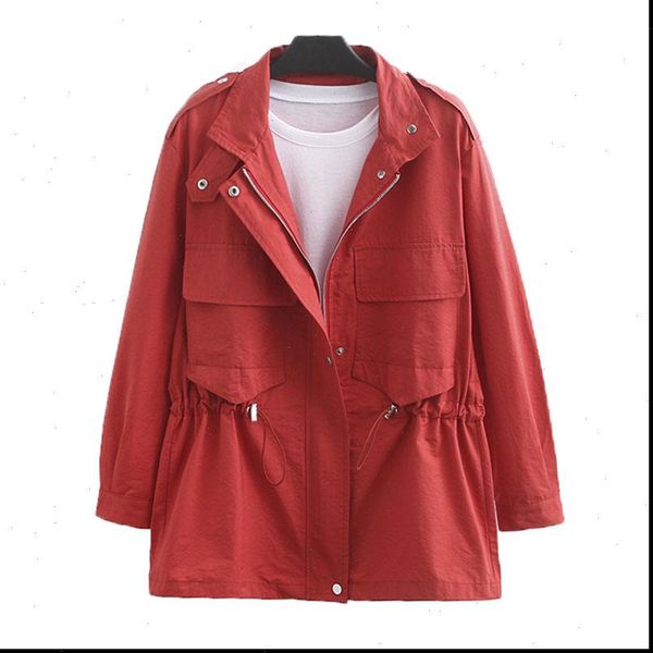 2021 extra large size xl 4xl womens jacket autumn new windbreaker jacket mid long elastic waist casual coat ladies tooling a93, Black;brown
2021 extra large size xl 4xl womens jacket autumn new windbreaker jacket mid long elastic waist casual coat ladies tooling a93, Black;brown