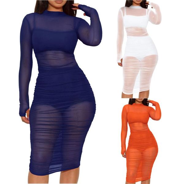 casual dresses fashion women round neck long sleeve perspective mesh bodycon party dress+tank +shorts three-piece dress vestidos#g3, Black;gray
casual dresses fashion women round neck long sleeve perspective mesh bodycon party dress+tank +shorts three-piece dress vestidos#g3, Black;gray