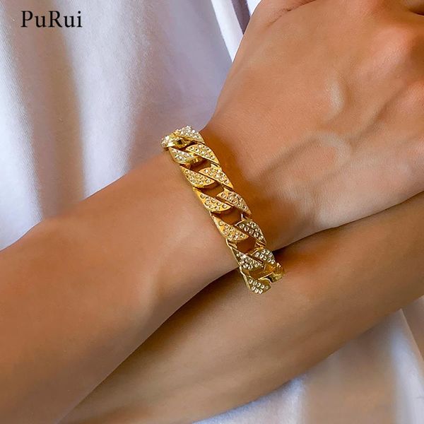 link, chain purui hip hop thick iced out rhinestone bracelets men/women punk crystal chunky cuban link hand chains jewelry fashion, Black
link, chain purui hip hop thick iced out rhinestone bracelets men/women punk crystal chunky cuban link hand chains jewelry fashion, Black