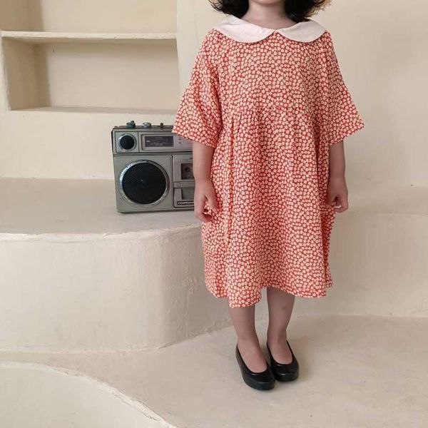 summer girls floarl short sleeve princess dresses baby girls peter pan collar loose thin dress 210615, Red;yellow
summer girls floarl short sleeve princess dresses baby girls peter pan collar loose thin dress 210615, Red;yellow