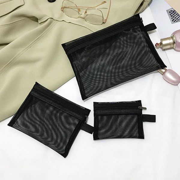 zipper black cosmetic bag makeup women storage transparent mesh organizer wash travel portable toiletry multifunction
zipper black cosmetic bag makeup women storage transparent mesh organizer wash travel portable toiletry multifunction