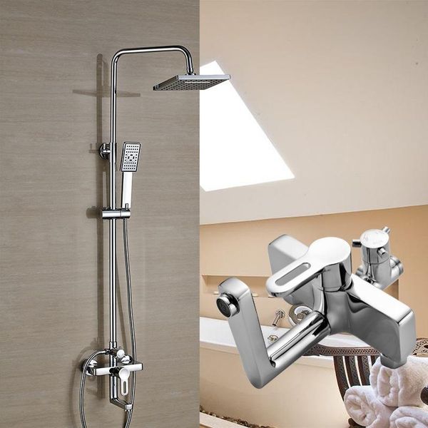 bathroom shower sets square copper alloy and cold mixed water faucet set, system double outlet with enclosure
bathroom shower sets square copper alloy and cold mixed water faucet set, system double outlet with enclosure
